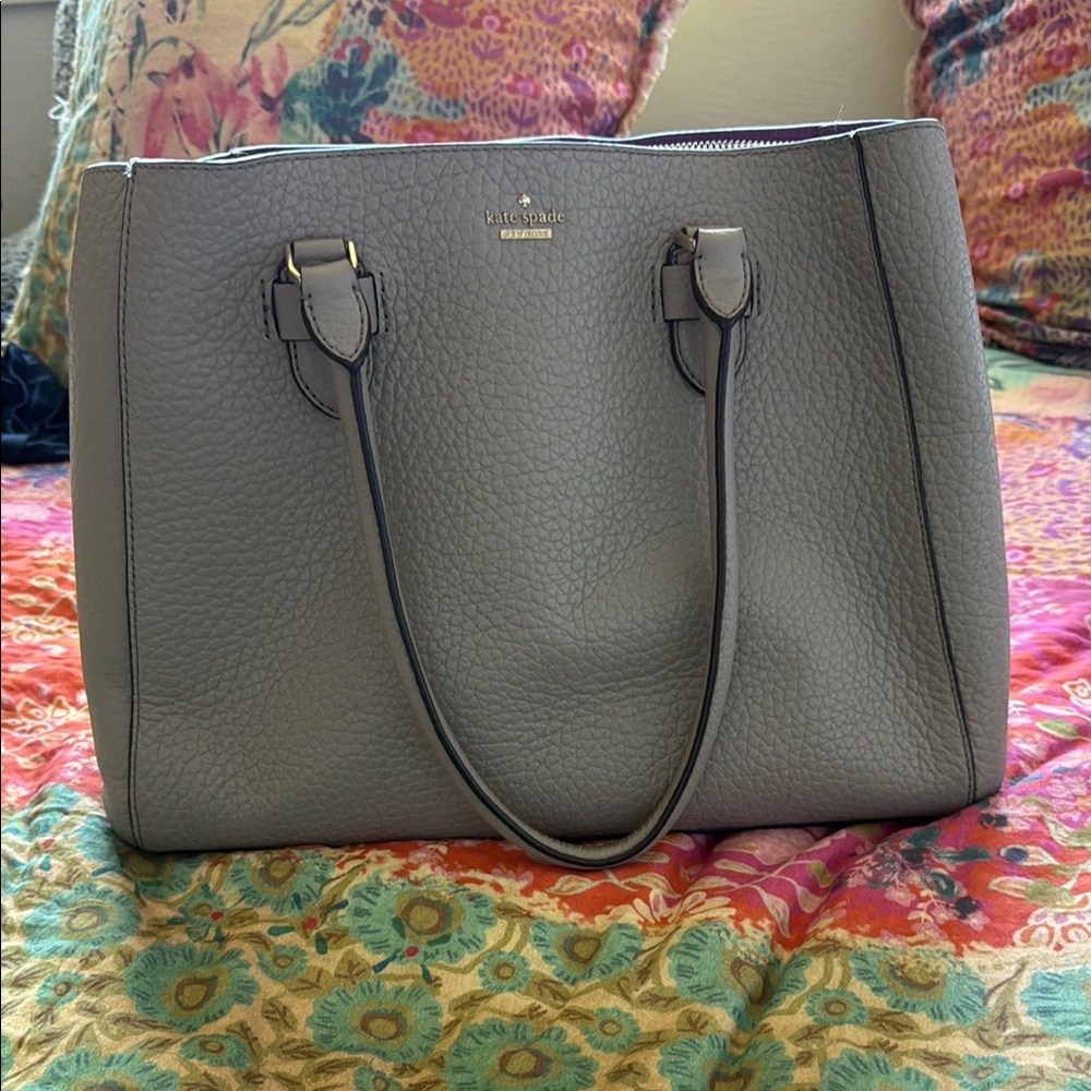 Kate Spade Gray Pebbled Leather Bag